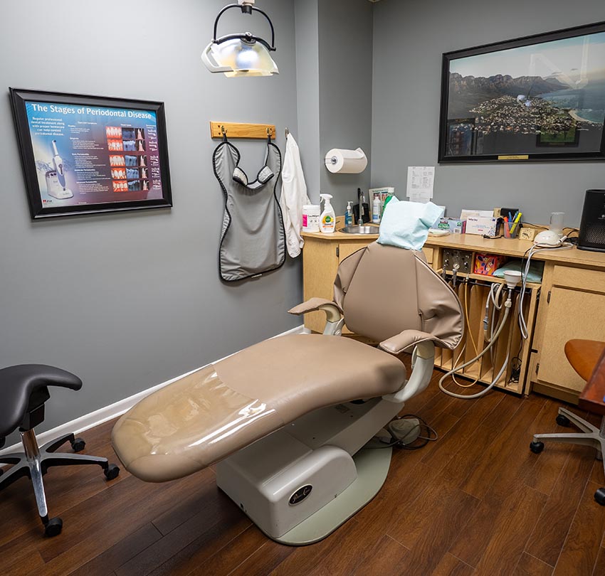 inside the dental clinic of Andrew J. Sampalis, DDS and Associates, Ltd office